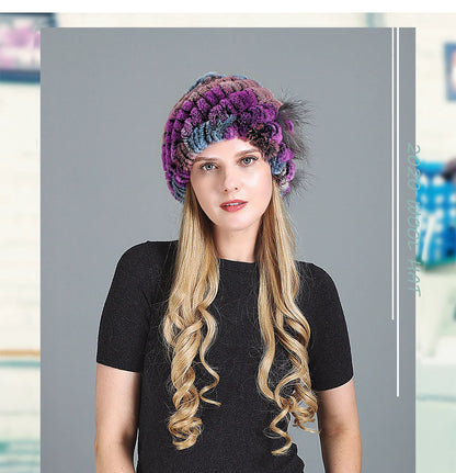 Women's Fashion Warm Fur Knitted Hats