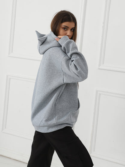 Women Fashionable Letter Printed Long Sleeved Hoodie Sweatshirt Jacket