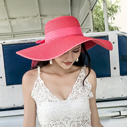 Women's Seaside Summer Vacation Foldable Sun Wide Brim Hat
