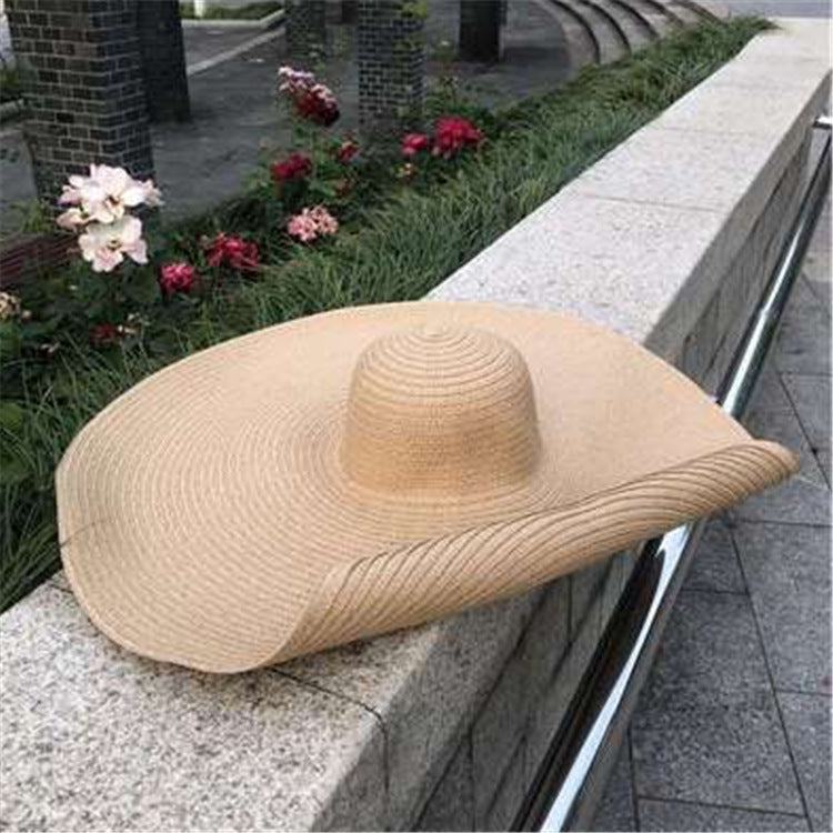 25cm Women's High End Straw Oversized Brim Hat