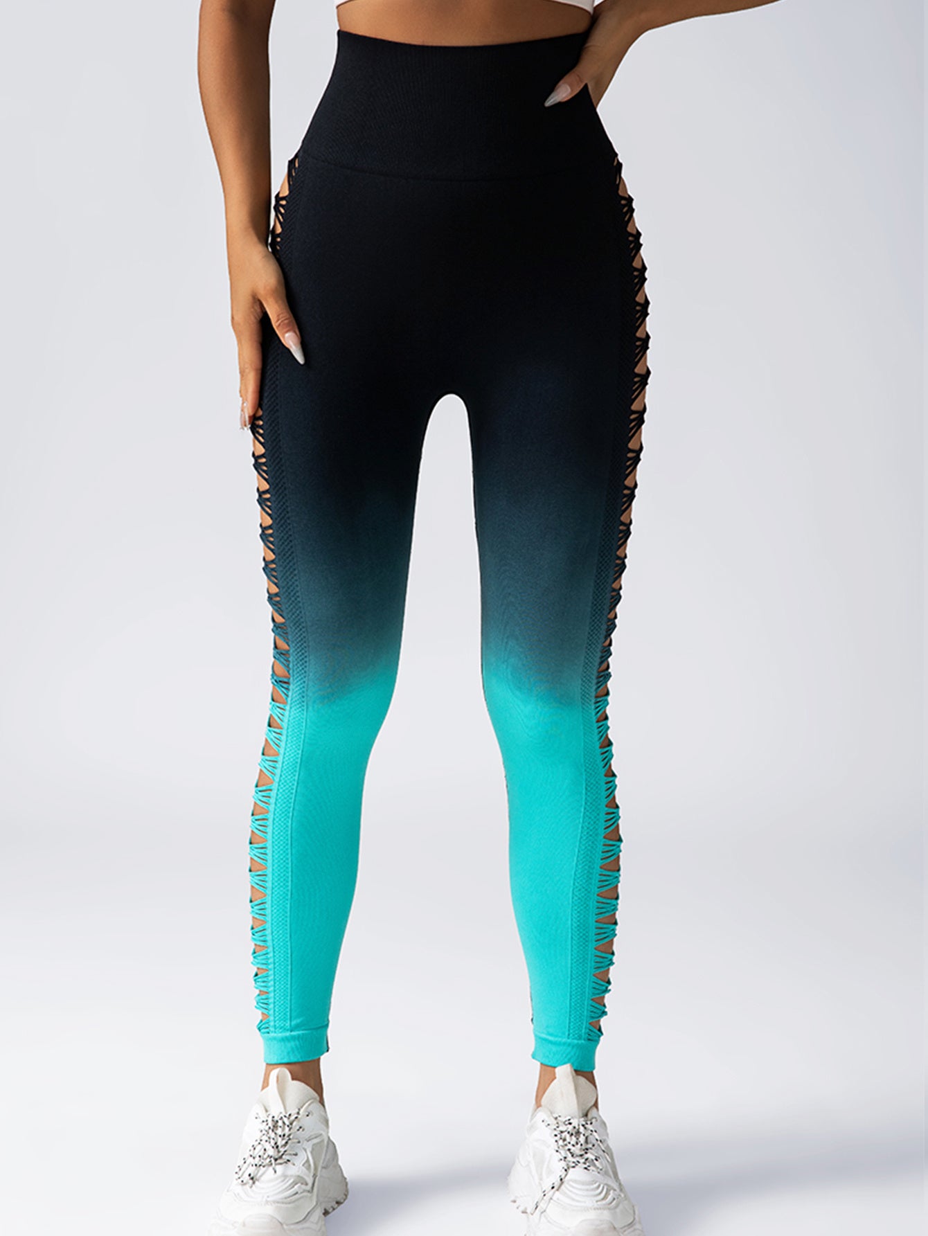Women's High-Waisted Cutout Booty Lifting Fitness Workout Breathable Yoga Pants Leggings