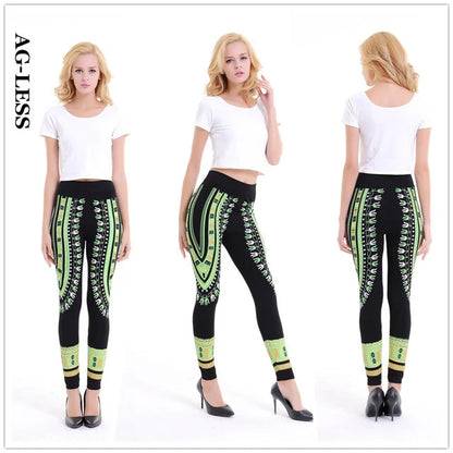 Women African Prints Yoga Sports Pants Leggings