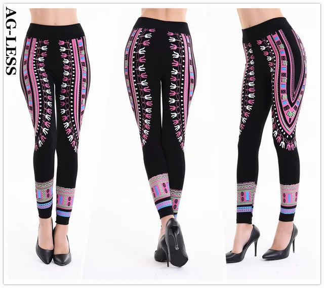 Women African Prints Yoga Sports Pants Leggings