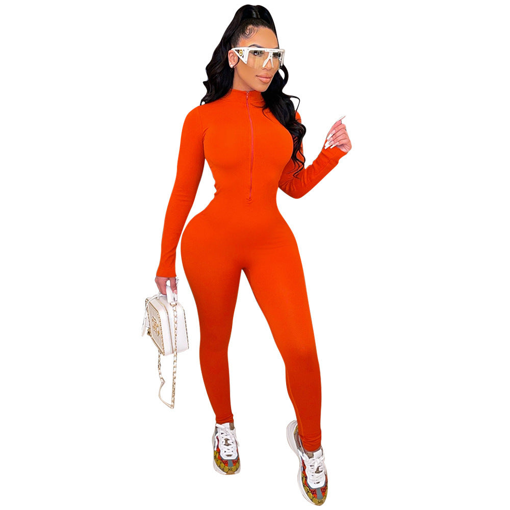 Sexy Women Tight-Fitting Long-Sleeved WomenNightclub Party Jumpsuit