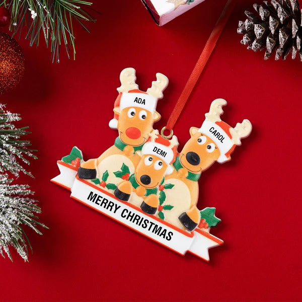 Personalized Name Reindeer Family Xmas Ornament Christmas Decoration Gifts