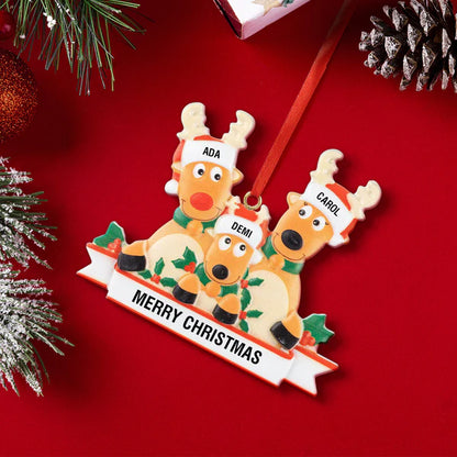 Personalized Name Reindeer Family Xmas Ornament Christmas Decoration Gifts