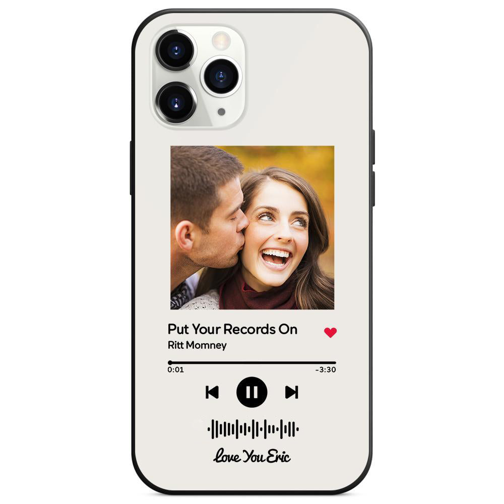 Custom Scannable Music Code Glass iPhone Cases w/ Pictures
