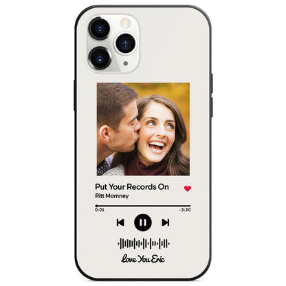 Custom Scannable Music Code Glass iPhone Cases w/ Pictures
