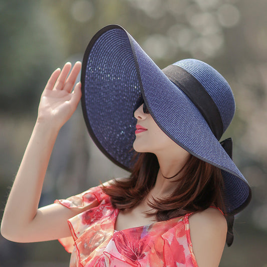 M (56-58cm) Women Fashion Big brim Sun Travel Beach Hat