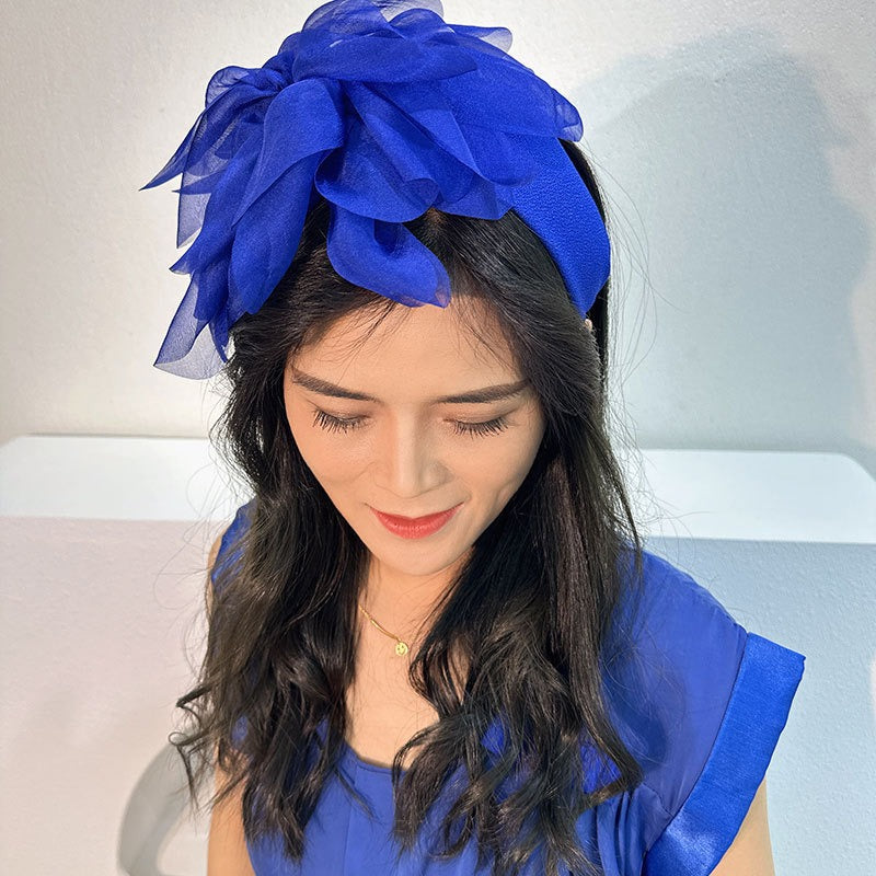 Women Fashion Fabric Oversized Colorful Flower Headband Hairpiece