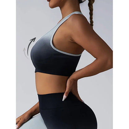 Women Racerback Running Workout Crop Tank Tops Sports Push Up Bra