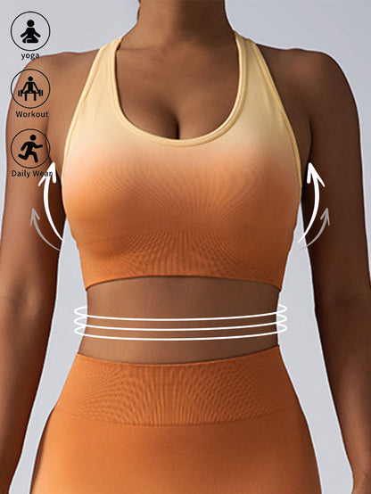 Women Racerback Running Workout Crop Tank Tops Sports Push Up Bra