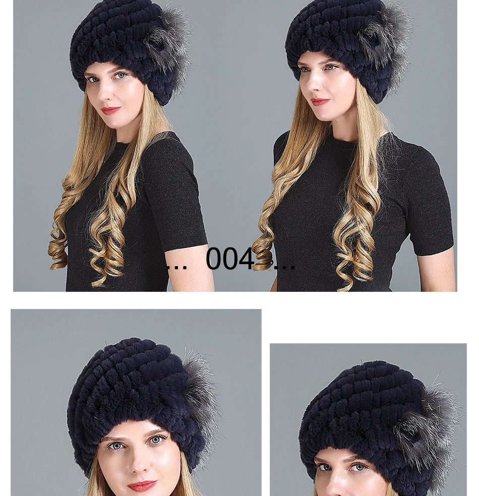 Women's Fashion Warm Fur Knitted Hats