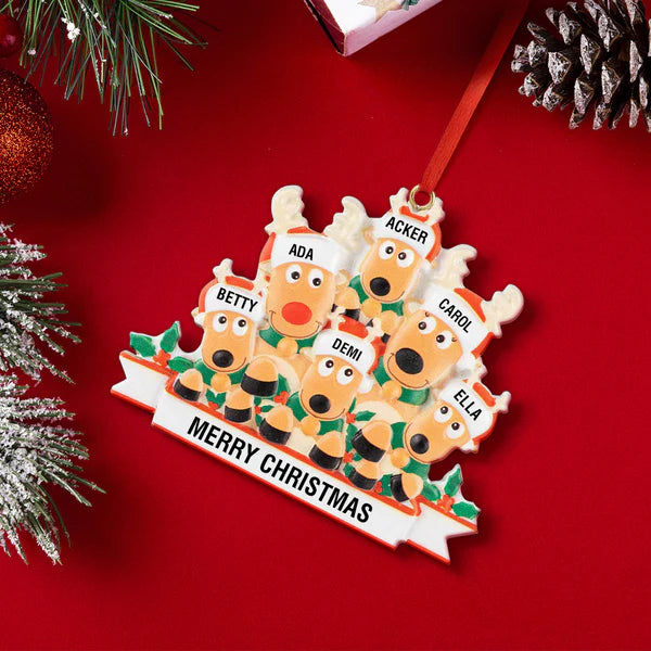 Personalized Name Reindeer Family Xmas Ornament Christmas Decoration Gifts