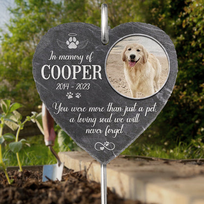 Personalized Memorial Garden Slate & Hook - Cemetery Decorations Stone for Pets Dog Grave Gifts