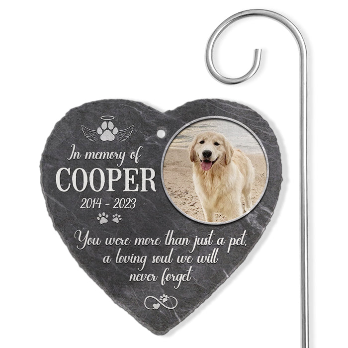 Personalized Memorial Garden Slate & Hook - Cemetery Decorations Stone for Pets Dog Grave Gifts