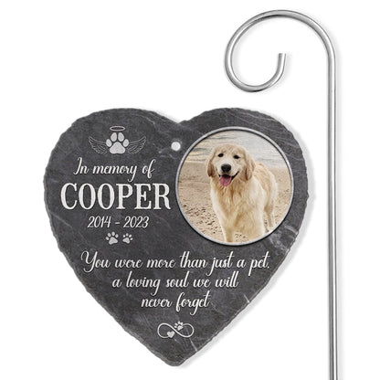 Personalized Memorial Garden Slate & Hook - Cemetery Decorations Stone for Pets Dog Grave Gifts
