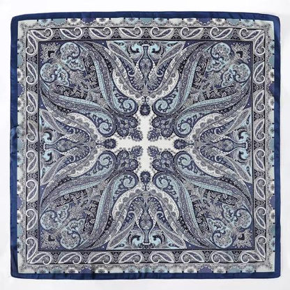 Women Design Square Silk Satin Scarf Flower Prints Bandana Scarves