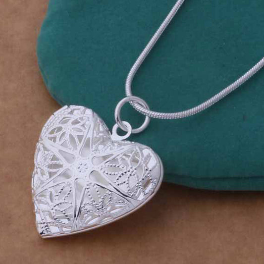 Women Fashion 925 Silver Plated Pendant Necklace