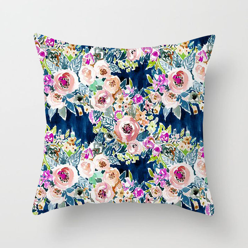 Home Decor Living Room Sofa Graffiti Flower Print Pillowcase Cover