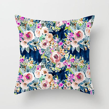 Home Decor Living Room Sofa Graffiti Flower Print Pillowcase Cover