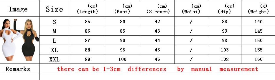 Women's Fashion Skinny Hollow Solid Color Nightclub Party Short Dress