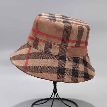 Men Women Checkered Pattern Foldable Sunshade Fisherman Hats