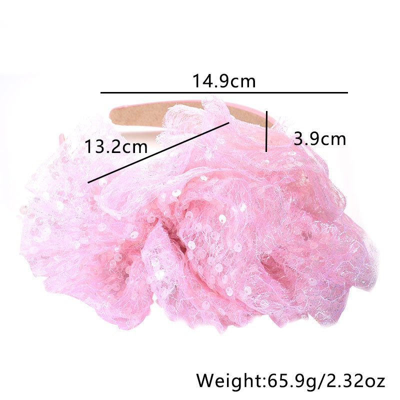 Women Fashionable fish scale cloud fabric large bow hairband Hairpiece