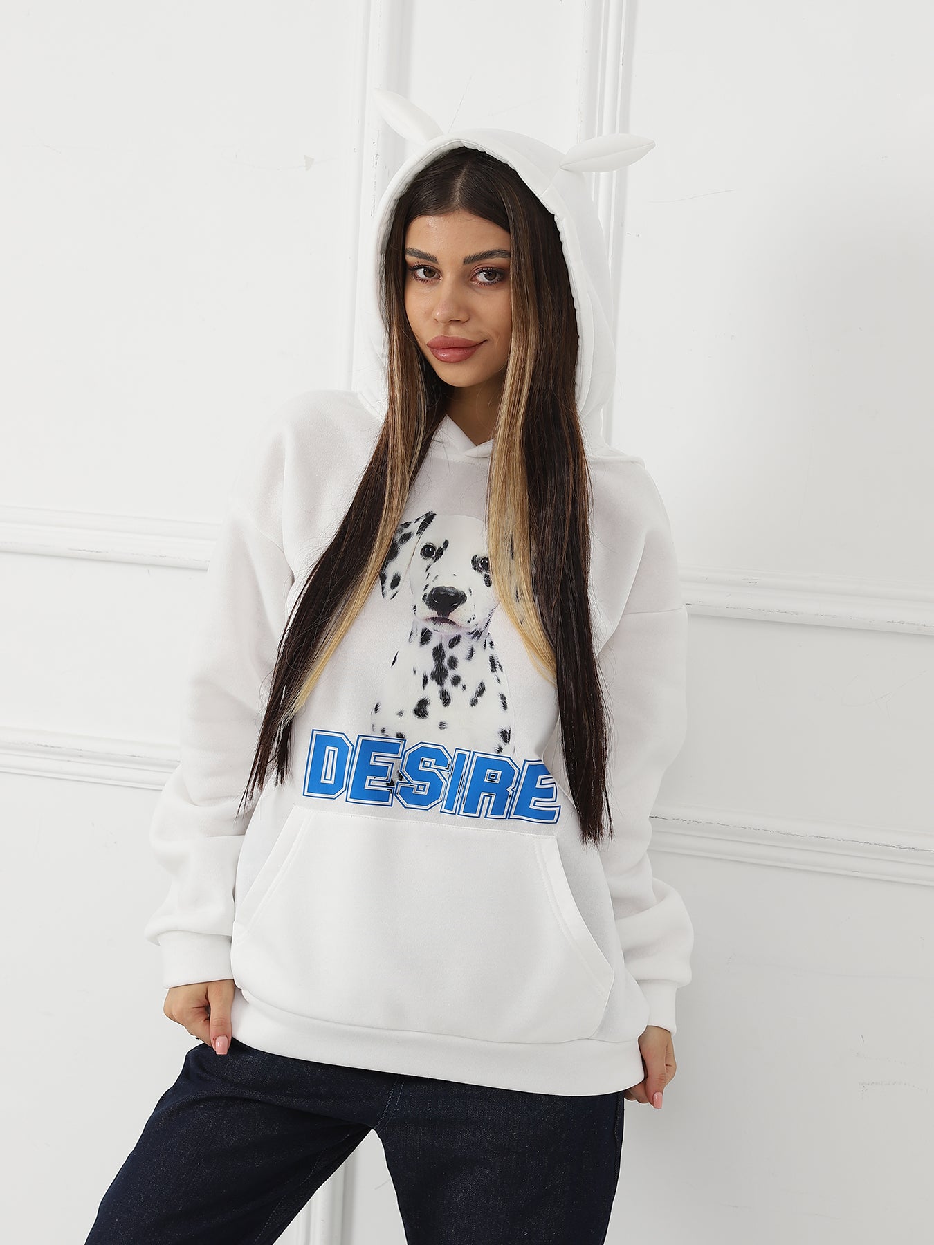 Women Fashionable Letter Printed Long Sleeved Hoodie Sweatshirt Jacket