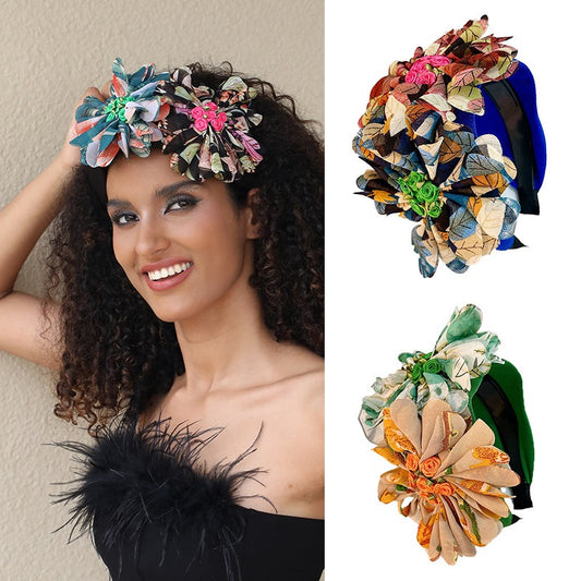 Women Fashionable handmade fabric flower headbands Hairpiece