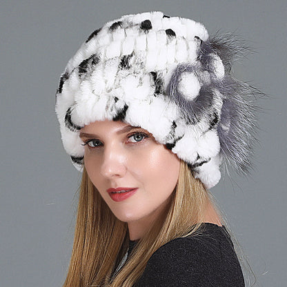 Women's Fashion Warm Fur Knitted Hats