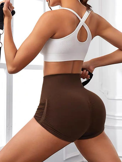 Women Workout Scrunch Butt Lifting High Waisted Yoga Gym Seamless Booty Biker Shorts