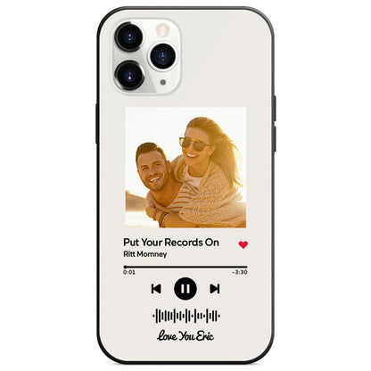 Custom Scannable Music Code Glass iPhone Cases w/ Pictures