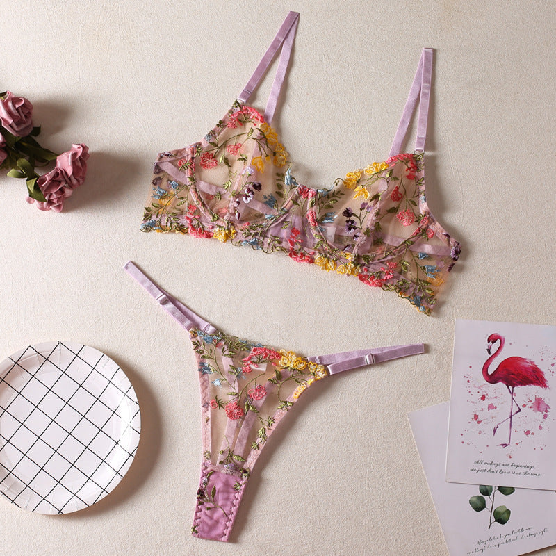 Women's Fashion Floral Underwear Bikini Suit