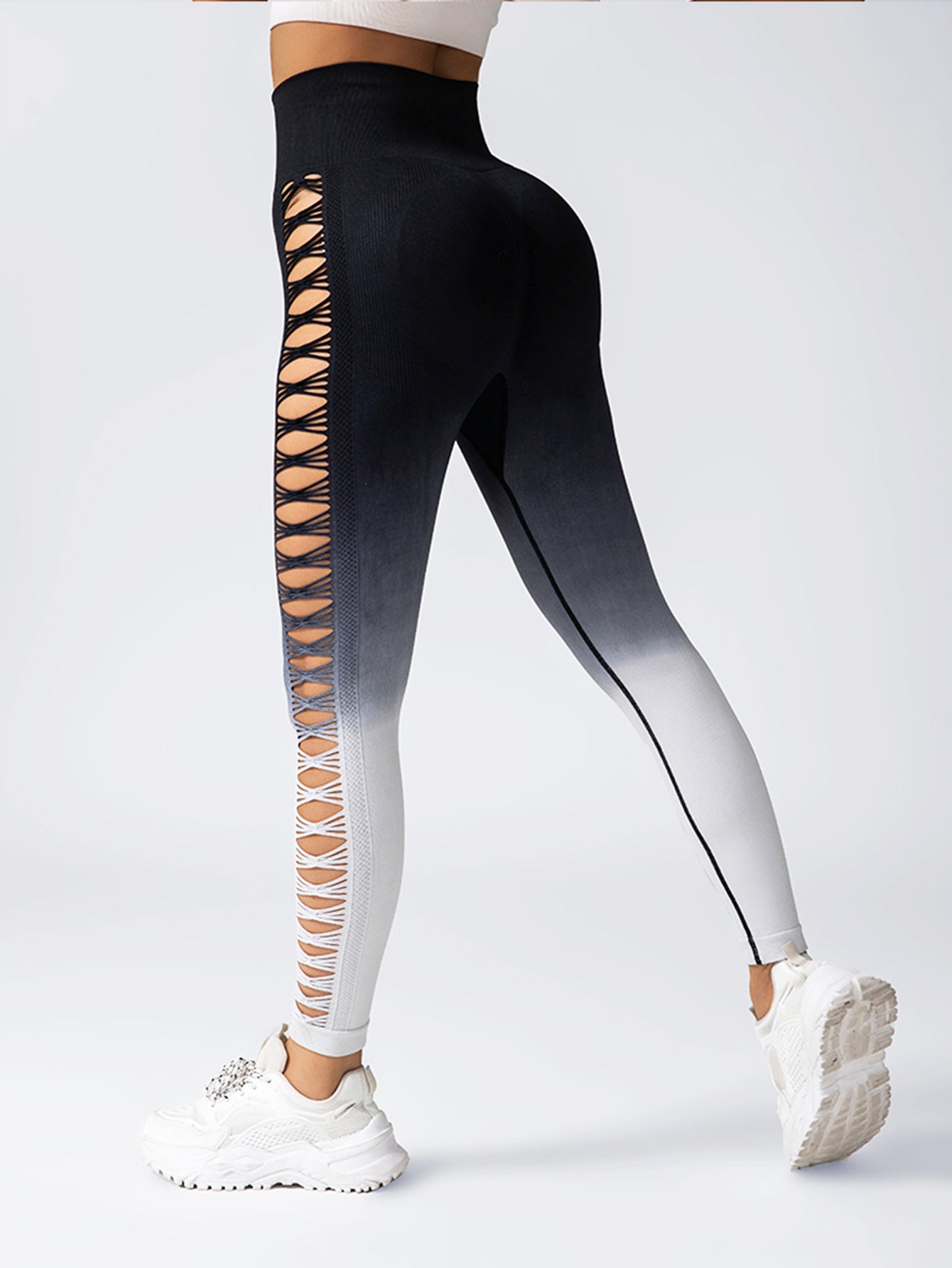 Women's High-Waisted Cutout Booty Lifting Fitness Workout Breathable Yoga Pants Leggings