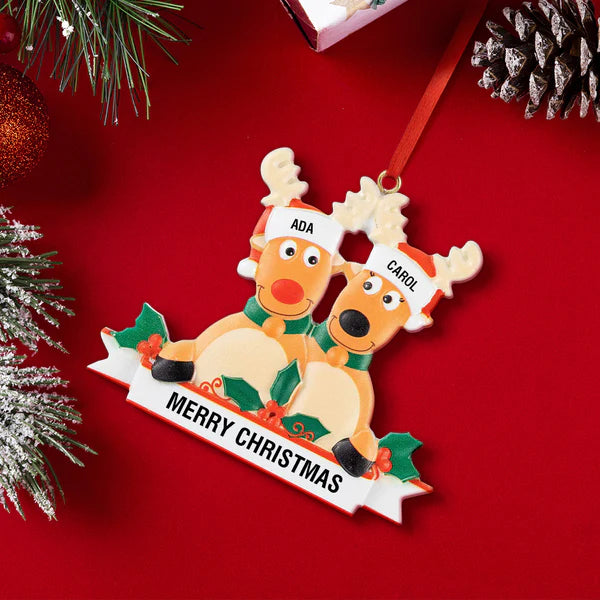 Personalized Name Reindeer Family Xmas Ornament Christmas Decoration Gifts