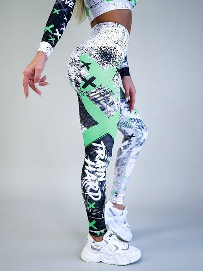 Sexy Printed Sports Fitness High Waist Tight Yoga Pants Leggings