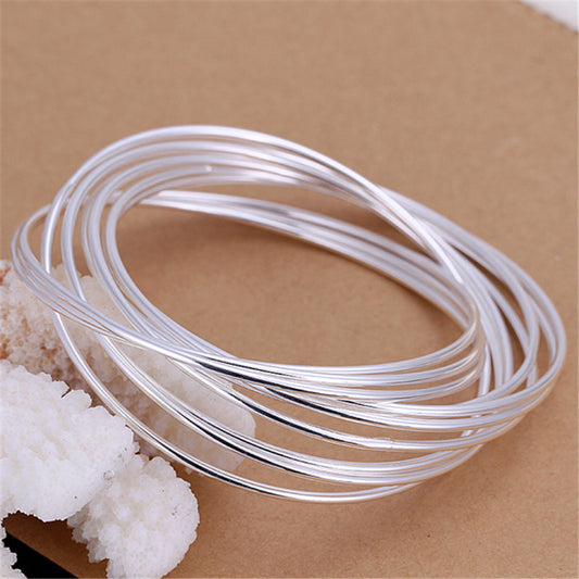 Women Silver Plated Circle Fashion Bracelet