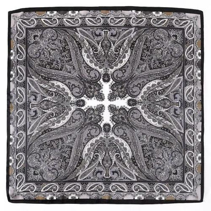 Women Design Square Silk Satin Scarf Flower Prints Bandana Scarves