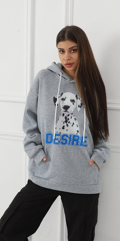 Women Fashionable Letter Printed Long Sleeved Hoodie Sweatshirt Jacket