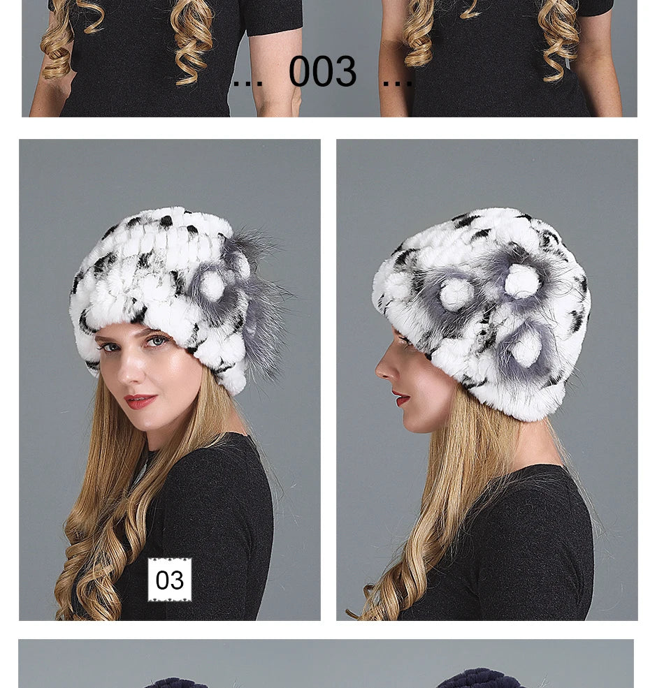 Women's Fashion Warm Fur Knitted Hats
