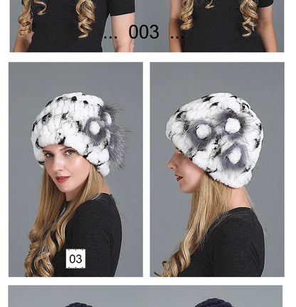 Women's Fashion Warm Fur Knitted Hats