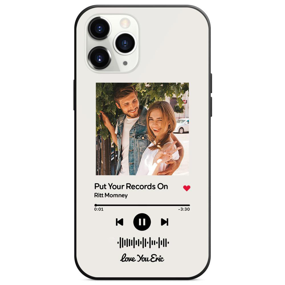 Custom Scannable Music Code Glass iPhone Cases w/ Pictures