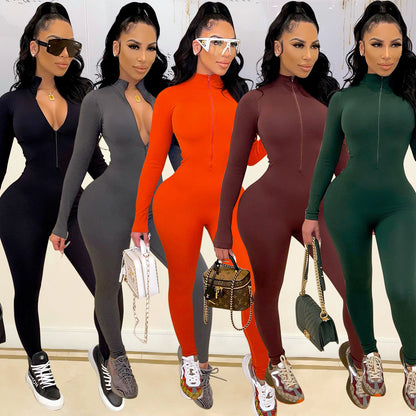 Sexy Women Tight-Fitting Long-Sleeved WomenNightclub Party Jumpsuit
