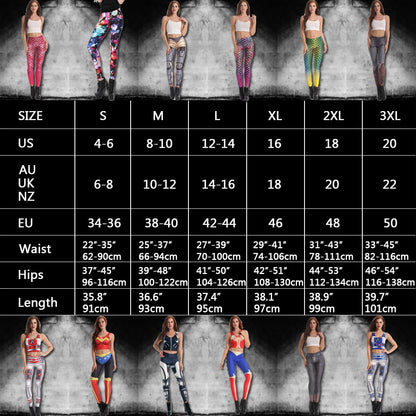 Women Halloween Party Clown Cosplay Printed 3D Digital Fitness Legging Pants