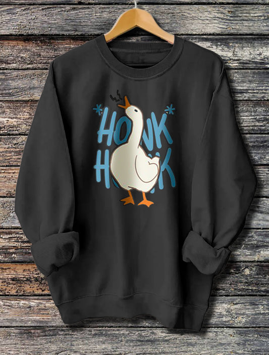 Women's Long-Sleeved Honk Honk Duck Printed Hoodie Jacket