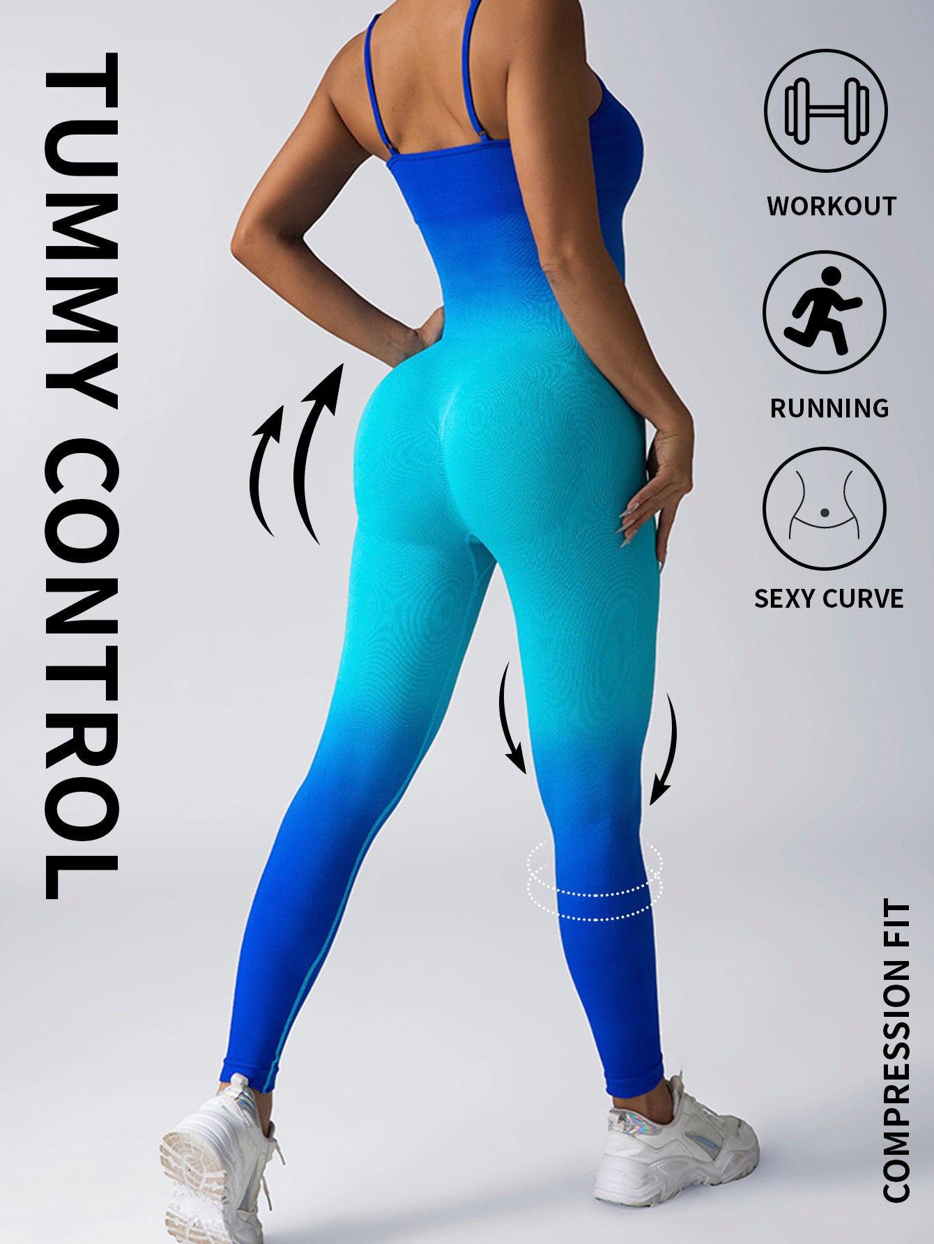 Tummy Control Women Fashion Gym Yoga Workout Seamless Jumpsuits