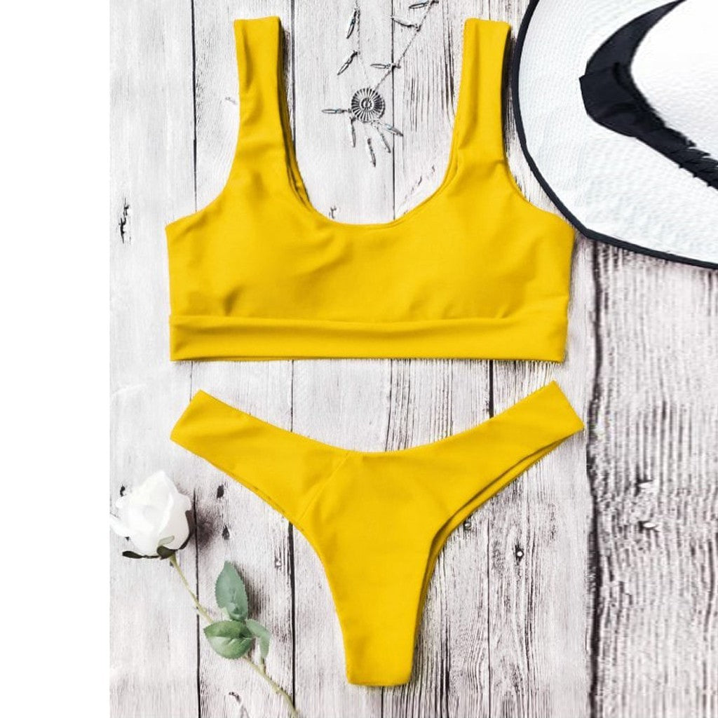 Women Sexy Solid Color Bikini Beach Swim Bathing Suits
