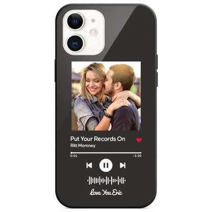 Custom Scannable Music Code Glass iPhone Cases w/ Pictures