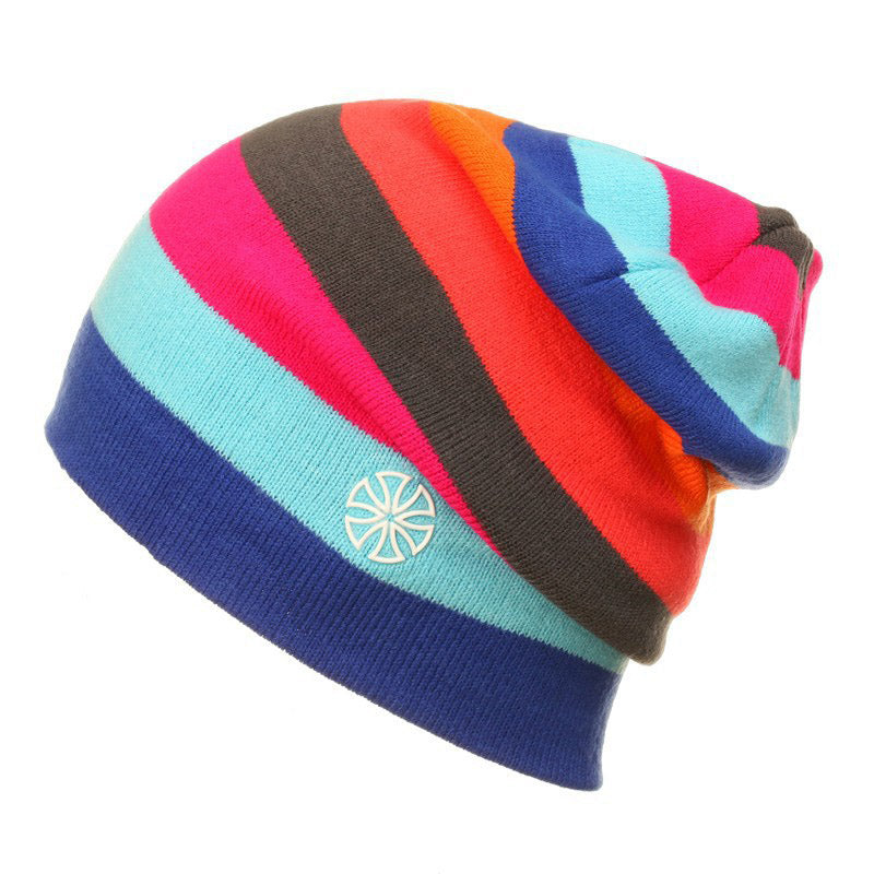 Warm Outdoor Beanies Striped Knitted Headwear Snowboarding Skiing Skating Cycling Hat Caps